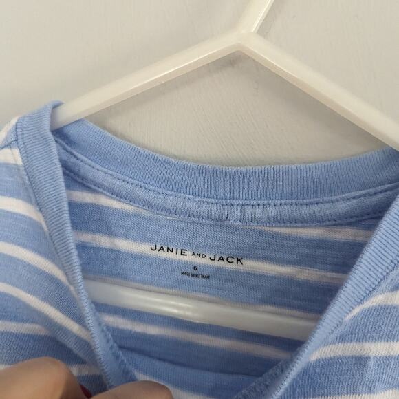 Janie and Jack Blue Tshirts 6 Applique Wave and Linen Stripes Toddler Bundle - Picture 8 of 8